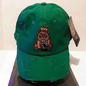 Green Bear King Embroidered Cap
